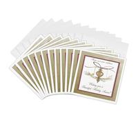 3dRose gc_34206_2 6 x 6-Inch "Gold Glass Ornament, New Address " Greeting Card (Pack of 12)