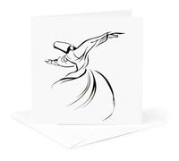 3dRose gc_63147_5 6 x 6-Inch "Sufi Meditation - Dervish Mevlevi Prayer Semasen Semazen Spiritual Sufis" - Greeting Card