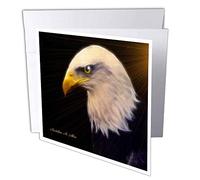3dRose gc_8390_2 6 x 6-Inch "American Bald Eagle - a" Greeting Card (Pack of 12)