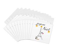 3dRose Greeting Cards - Christmas French Eiffel Tower Joyeux Noel - 6 by 6-inches, set of 12 (gc_280625_2)