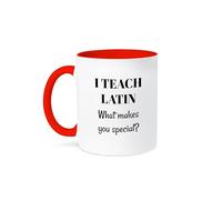 3dRose I Teach Latin What Makes You Special 15oz Two-Tone Red Mug