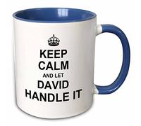 3dRose - Keep Calm and Let David Handle it - Funny Personal Name - Mug - (mug-233234-6)