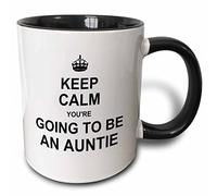 3dRose Keep Calm Youre Going to be an Auntie - Future Aunt Auntie Text Gift - Two Tone Black Mug, 11oz (Mug_194457_4)