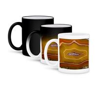 3dRose Macro of Quartzsite, Banded Agate, Orange 11oz Magic Transforming Mug