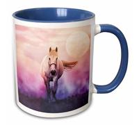 3dRose Magical Wild Horse and Full Moon 11oz Two-Tone Blue Mug