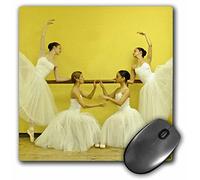 3dRose mp_10005_1 8 x 8-Inch Ballerinas of The National Ballet Wearing a Romantic White Dress 3 Mouse Pad
