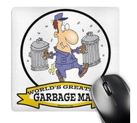 3dRose mp_103203_1 8 x 8-Inch Funny Worlds Greatest Garbage Man Cartoon Mouse Pad