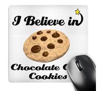 3dRose mp_105030_1 8 x 8-Inch I Believe in Chocolate Chip Cookies Mouse Pad