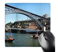 3dRose mp_10543_1 8 x 8-Inch Luis Bridge Ponte D Luis Douro River, Street Scenes from Porto Mouse Pad