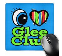 3dRose mp_106119_1 8 x 8-Inch Bright Eye Heart I Love Glee Club Mouse Pad