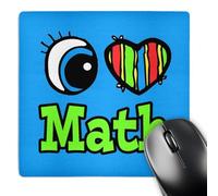 3dRose mp_106281_1 8 x 8-Inch Bright Eye Heart I Love Math Mouse Pad