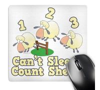 3dRose mp_106915_1 8 x 8-Inch 4909 Cant Sleep Count Sheep Funny Insomnia Cartoon Mouse Pad