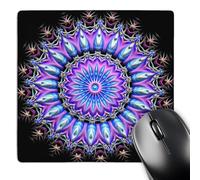 3dRose mp_107321_1 8 x 8-Inch Kaleidoscope Circle, Purple, Blue, Prism Mouse Pad