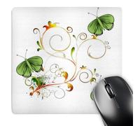 3dRose mp_108064_1 8 x 8-Inch Pretty Delicate Art and Butterflies Pattern Mouse Pad