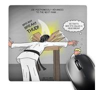 3dRose mp_110857_1 8 x 8-Inch Karate Head Break or Joe Posthumous Advances to The Next Rank Mouse Pad