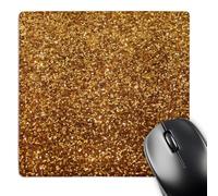 3dRose mp_112928_1 8 x 8-Inch Gold Faux Glitter - Photo of Glittery Texture - Glam Sparkles Sparkly Bling - Glam Stylish Girly Mouse Pad