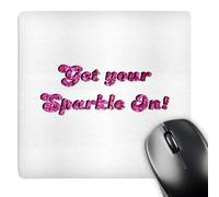 3dRose mp_112988_1 8 x 8-Inch Hot Pink Get Your Sparkle on Typography Text - Girly Saying - Faux Bling Glitter Non Sparkly Graphic Mouse Pad