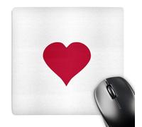 3dRose mp_113046_1 8 x 8-Inch Red Love Heart on White - Simple Romantic Minimalistic Minimalism - Contemporary Modern Stylish Cute Mouse Pad