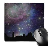 3dRose mp_113053_1 8 x 8-Inch London Skyline Silhouette Against Starry Night Sky UK British Great Britain United Kingdom Souvenir Mouse Pad