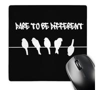 3dRose mp_113166_1 8 x 8-Inch Silhouette of Black Birds on Wire - Fun Dare to Be Different Humor - Cool Graffiti Mouse Pad
