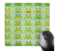 3dRose mp_113392_1 8 x 8-Inch Cute and Silly Artsy Pattern Froggy Frogs for Animal Lovers Mouse Pad