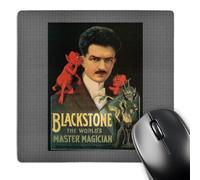3dRose mp_114122_1 8 x 8-Inch Vintage Blackstone The Worlds Master Magician Advertising Poster Mouse Pad