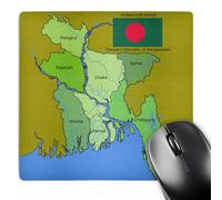 3dRose mp_114200_1 8 x 8-Inch Map and Flag of Bangladesh with Each District Identified and Labeled. Mouse Pad