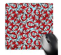 3dRose mp_116450_1 8 x 8-Inch Art Deco Red and Blue Roses Floral Pattern Mouse Pad