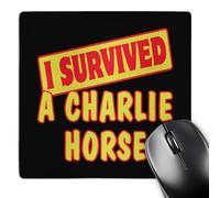 3dRose mp_117585_1 8 x 8-Inch I Survived a Charlie Horse Survial Pride and Humor Design Mouse Pad
