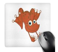 3dRose mp_118584_1 8 x 8-Inch Cute Happy Hopping Orange Frog Mouse Pad