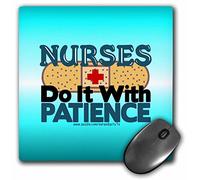 3dRose mp_11935_1 8 x 8-Inch Nurses Do It with Patience Mouse Pad