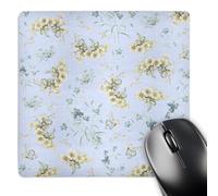3dRose mp_120214_1 8 x 8-Inch Delicate White Flowers on Pale Blue - Shabby Chic Vintage Floral Pattern - Pastel Pretty Victorian Mouse Pad