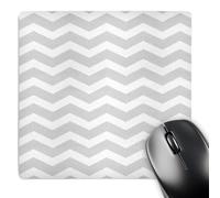 3dRose mp_120234_1 8 x 8-Inch Gray and White Chevron Zig Zag Pattern - Modern Contemporary Grey Zigzag Stripes - Silver Zig Zags Mouse Pad