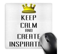 3dRose mp_120790_1 8 x 8-Inch Gold Crown Keep Calm and Create Inspiration Mouse Pad