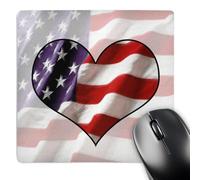 3dRose mp_12149_1 8 x 8-Inch American Flag Heart Mouse Pad