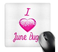 3dRose mp_121621_1 8 x 8-Inch Pretty Pink Flowery I Love June Bugs Mouse Pad