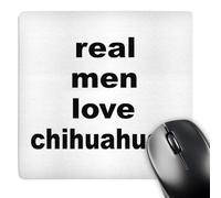 3dRose mp_123076_1 8 x 8-Inch Real Men Love Chihuahuas Mouse Pad