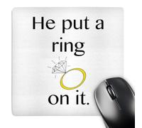3dRose mp_123087_1 8 x 8-Inch He Put a Ring on It Mouse Pad