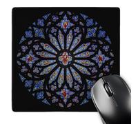 3dRose mp_123813_1 8 x 8-Inch Stained Glass Rose Window Cathedral Mouse Pad