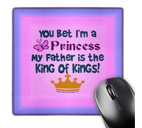 3dRose mp_12429_1 8 x 8-Inch You Bet Im A Princess on Pink Mouse Pad