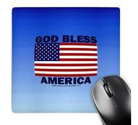 3dRose mp_12436_1 8 x 8-Inch God Bless America on Blue Mouse Pad