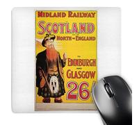 3dRose mp_126034_1 8 x 8-Inch Vintage Midland Railway to Scotland and North England Train Travel Poster Mouse Pad