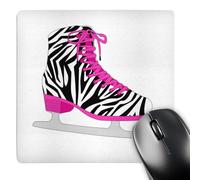 3dRose mp_128505_1 8 x 8-Inch Zebra and Hot Pink Ice Skate Image Mouse Pad