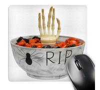 3dRose mp_131313_1 8 x 8-Inch Image of Halloween Rip Candy Bowl Mouse Pad