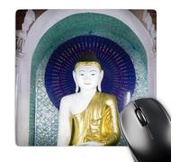3dRose mp_132337_1 8 x 8-Inch Buddha Statue, Shwedagon Pagoda, Yangon, Myanmar - As06 Dfr0001 - David R. Frazier Mouse Pad
