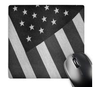 3dRose mp_14169_1 8 x 8-Inch Cloth American Flag Black n White Mouse Pad