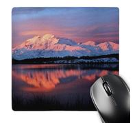 3dRose mp_142010_1 8 x 8-Inch Lake, Mt Mckinley, Denali National Park, Alaska, USA - Us02 Hro0776 - Hugh Rose Mouse Pad