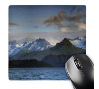 3dRose mp_142073_1 8 x 8-Inch Kenai Mountains, Kachemak Bay, Homer, Alaska, USA - Us02 Mhe0040 - Michel Hersen Mouse Pad