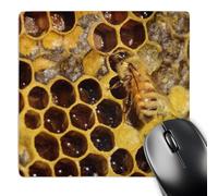3dRose mp_148330_1 8" x 8" Bee Insect and Comb with Honey Us48 Mfr0056 Mfr Mouse Pad