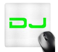 3dRose mp_151219_1 8" x 8" Neon Green Dj Text Music Deejay Futuristic Word Art White Djing Profession or Job Announcment Mouse Pad